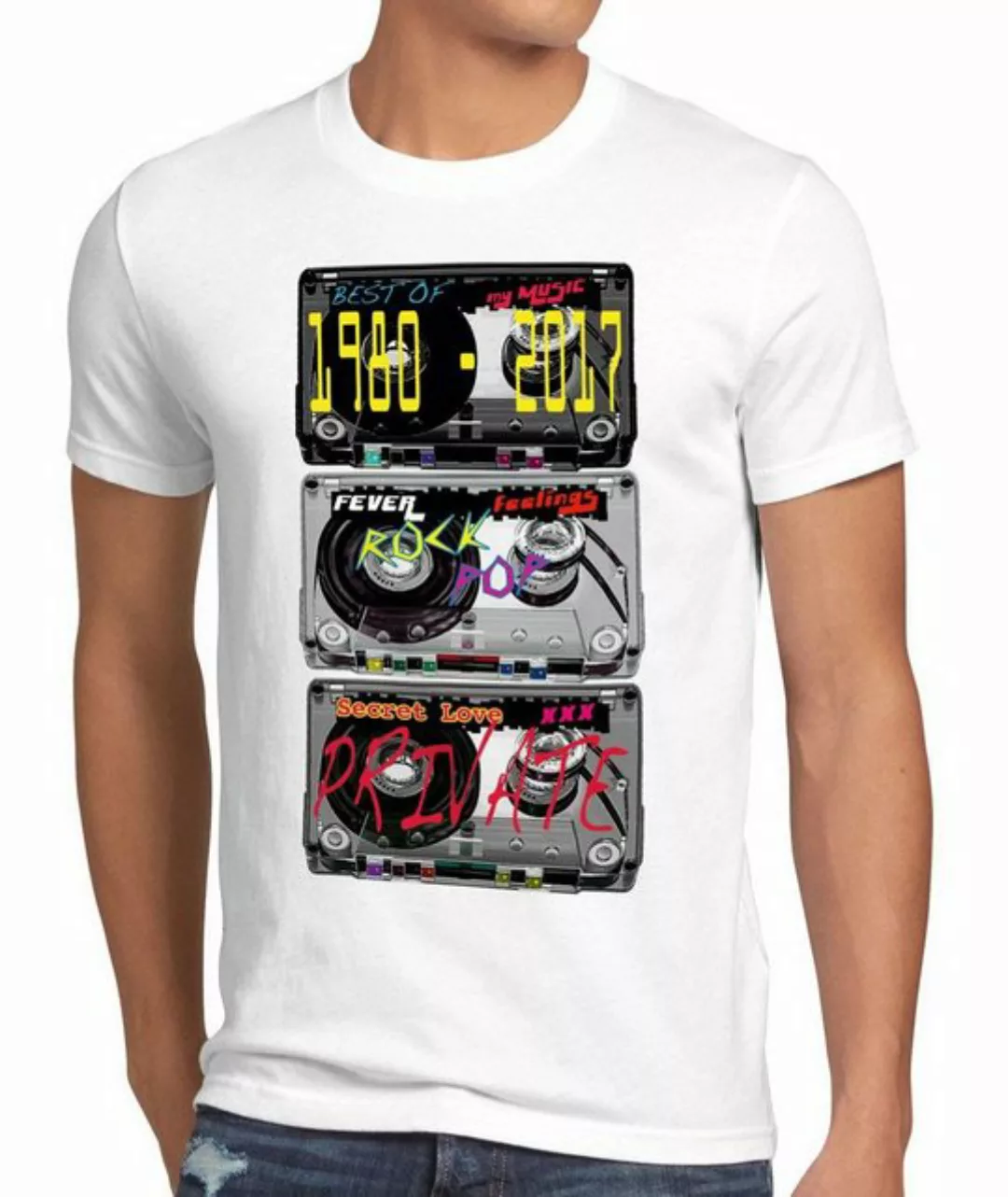 style3 T-Shirt Music disc retro musik disco tape kassette player 80er pop d günstig online kaufen