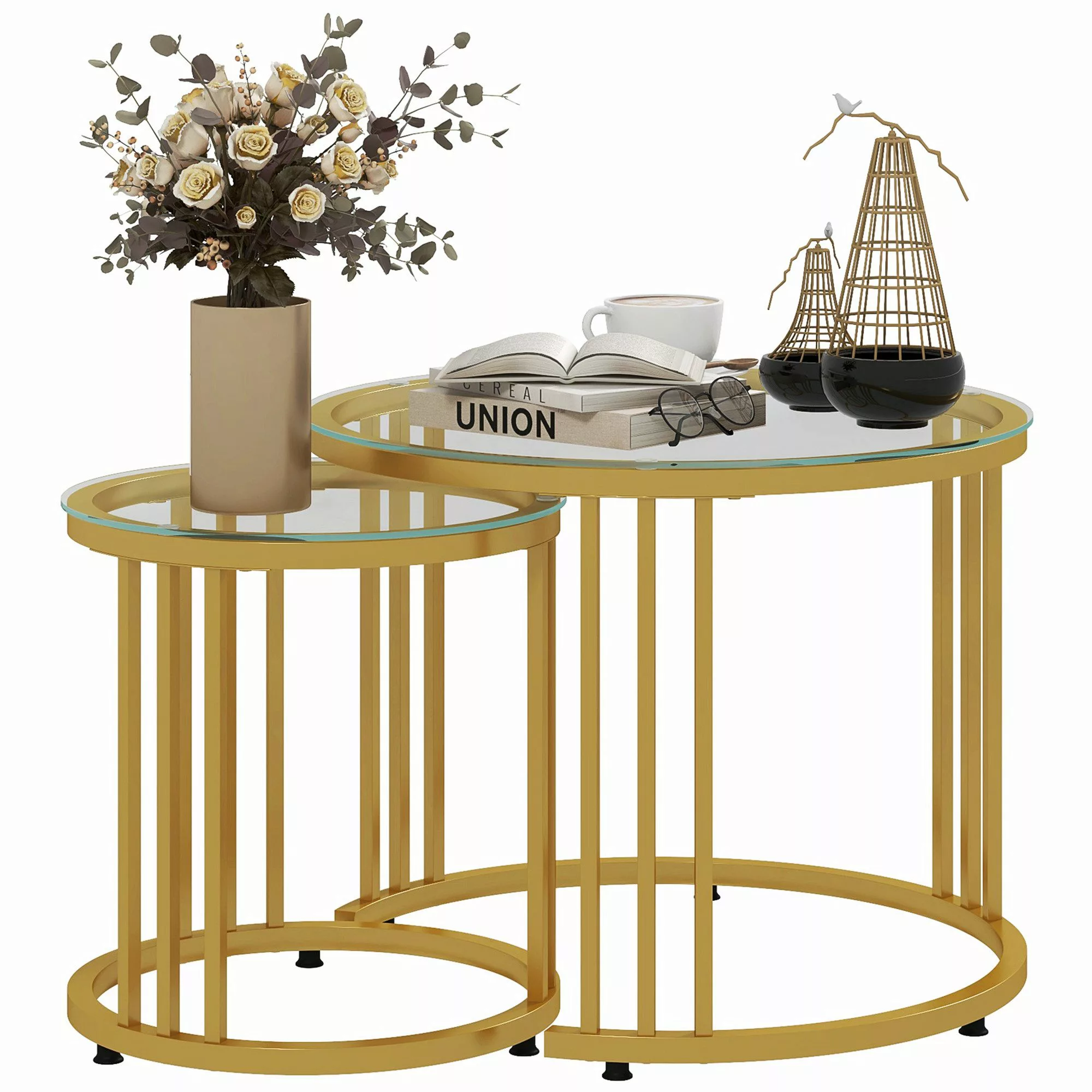 HOMCOM Couchtisch runde Couchtische Set von günstig online kaufen