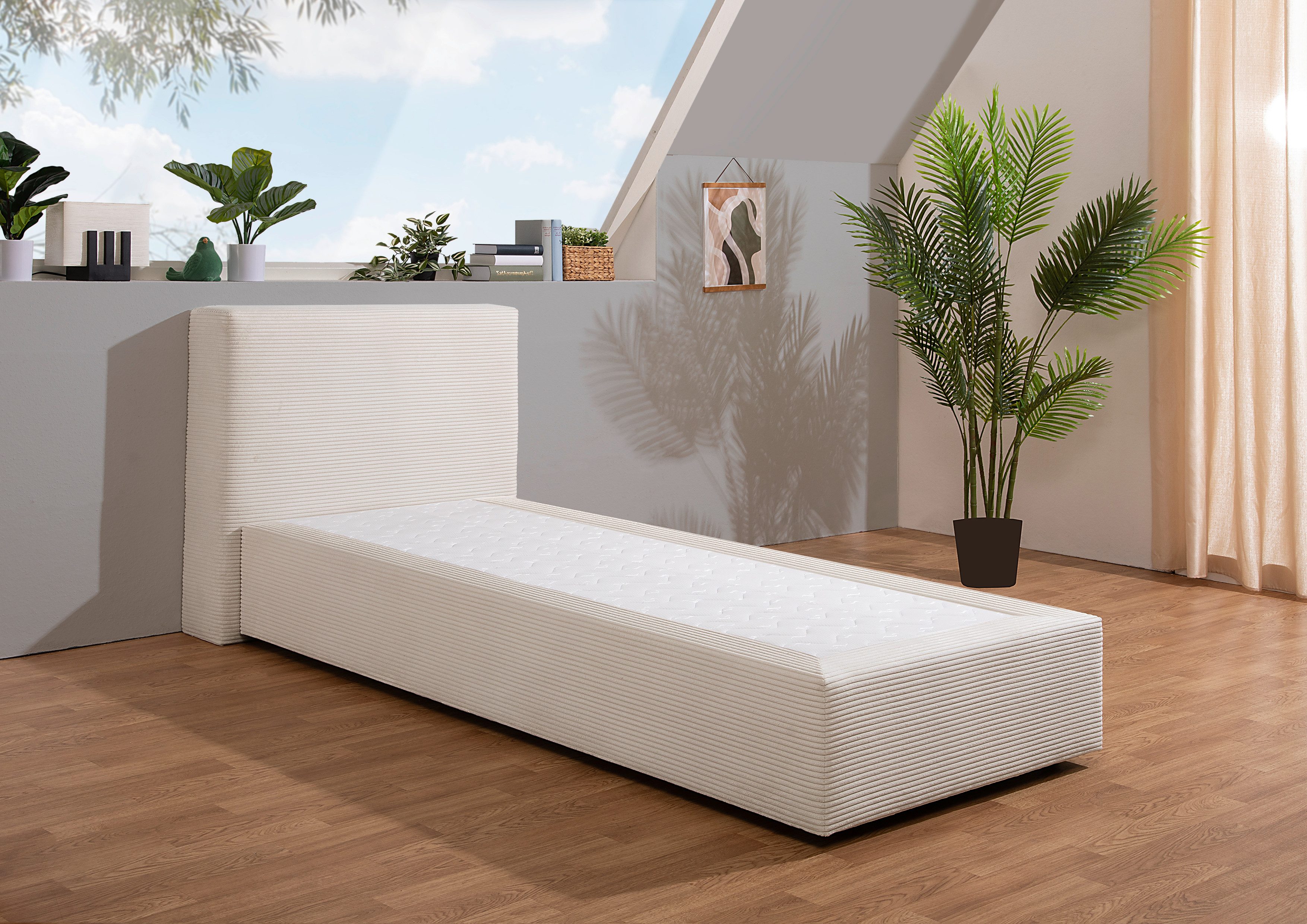 andas Boxspringbett "Åby", In Cord Bezug, wahlweise mit und ohne Matrazte e günstig online kaufen