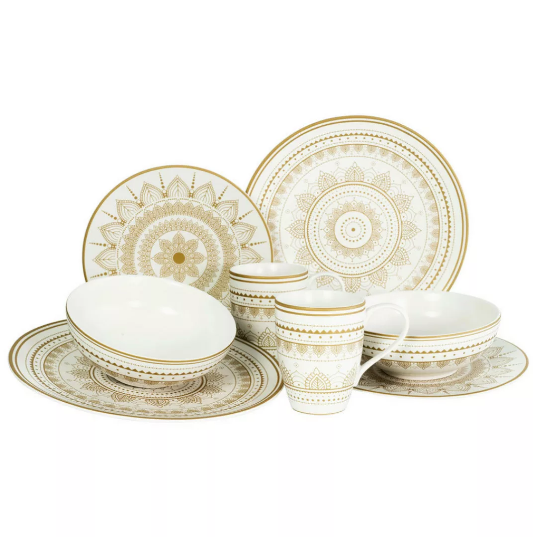 CreaTable Kombiservice »Mandala Gold«, (Set, 8 tlg., Kaffeeservice und Tafe günstig online kaufen