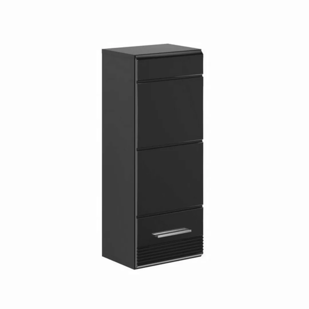 xonox.home Hängeschrank Linus (Badschrank in schwarz, 30 x 77 cm) Hochglanz günstig online kaufen