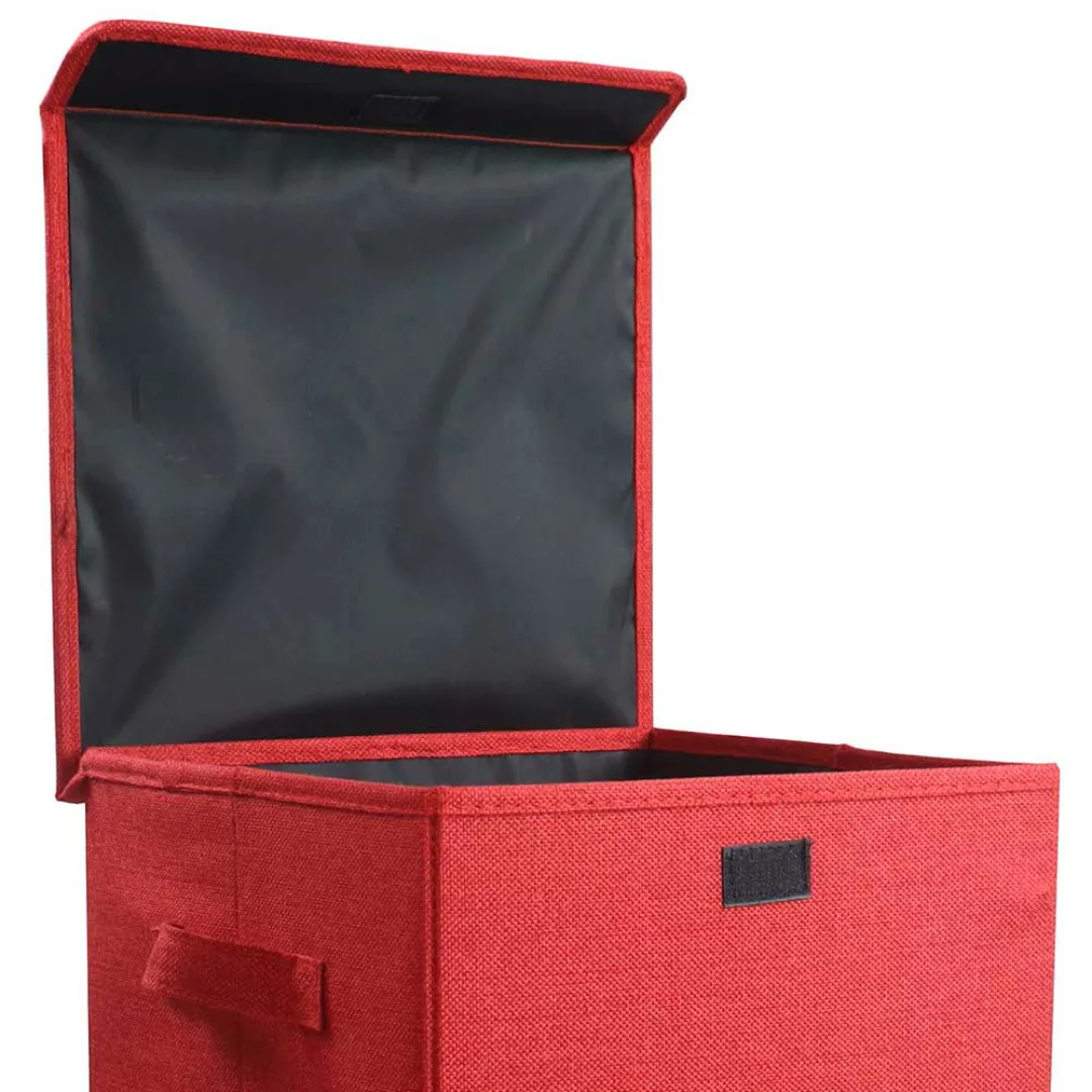 Wäschesammel Truhe Rot mit Textilgewebe Oberfläche 70 cm hoch günstig online kaufen