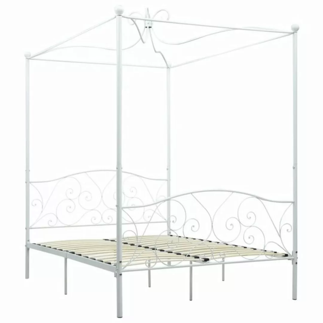 Himmelbett-gestell Weiß Metall 120 X 200 Cm günstig online kaufen