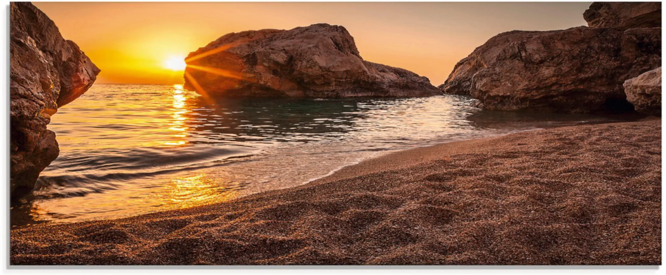 Artland Glasbild "Sonnenuntergang und Strand", Strand, (1 St.), in verschie günstig online kaufen
