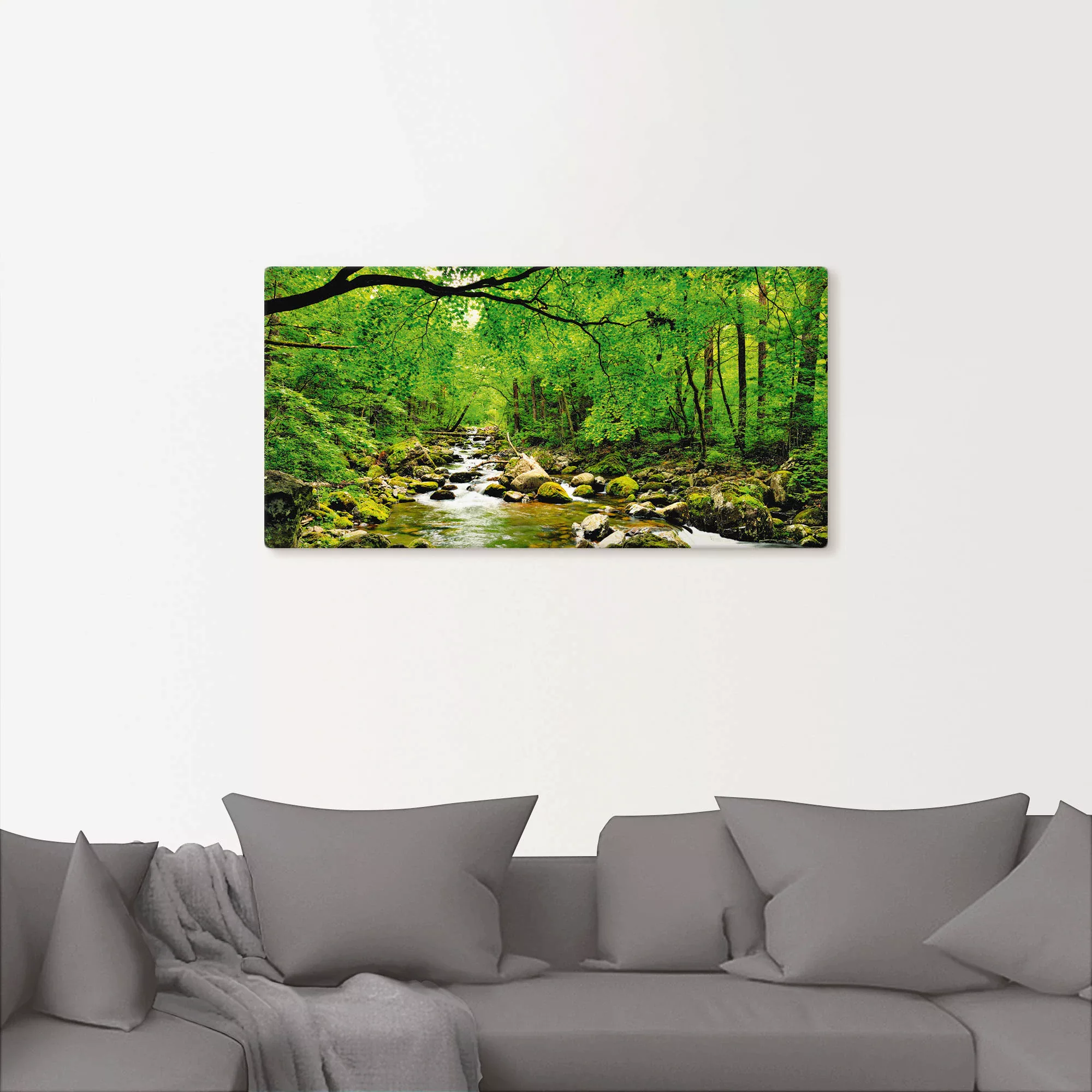 Artland Wandbild »Herbstwald Fluss Smolny«, Wald, (1 St.), als Leinwandbild günstig online kaufen