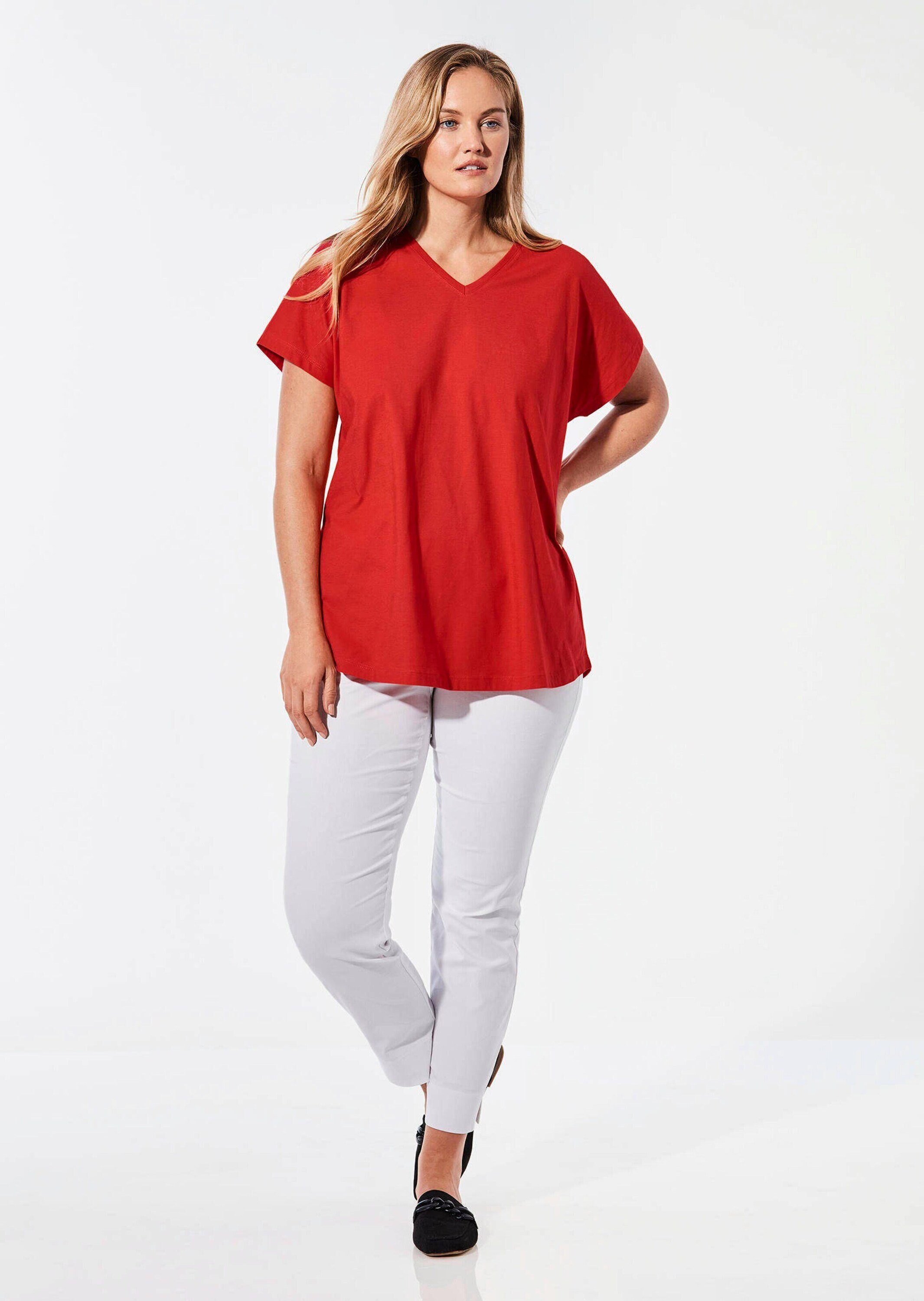 GOLDNER T-Shirt Shirt mit V-Ausschnitt (CURVY) günstig online kaufen