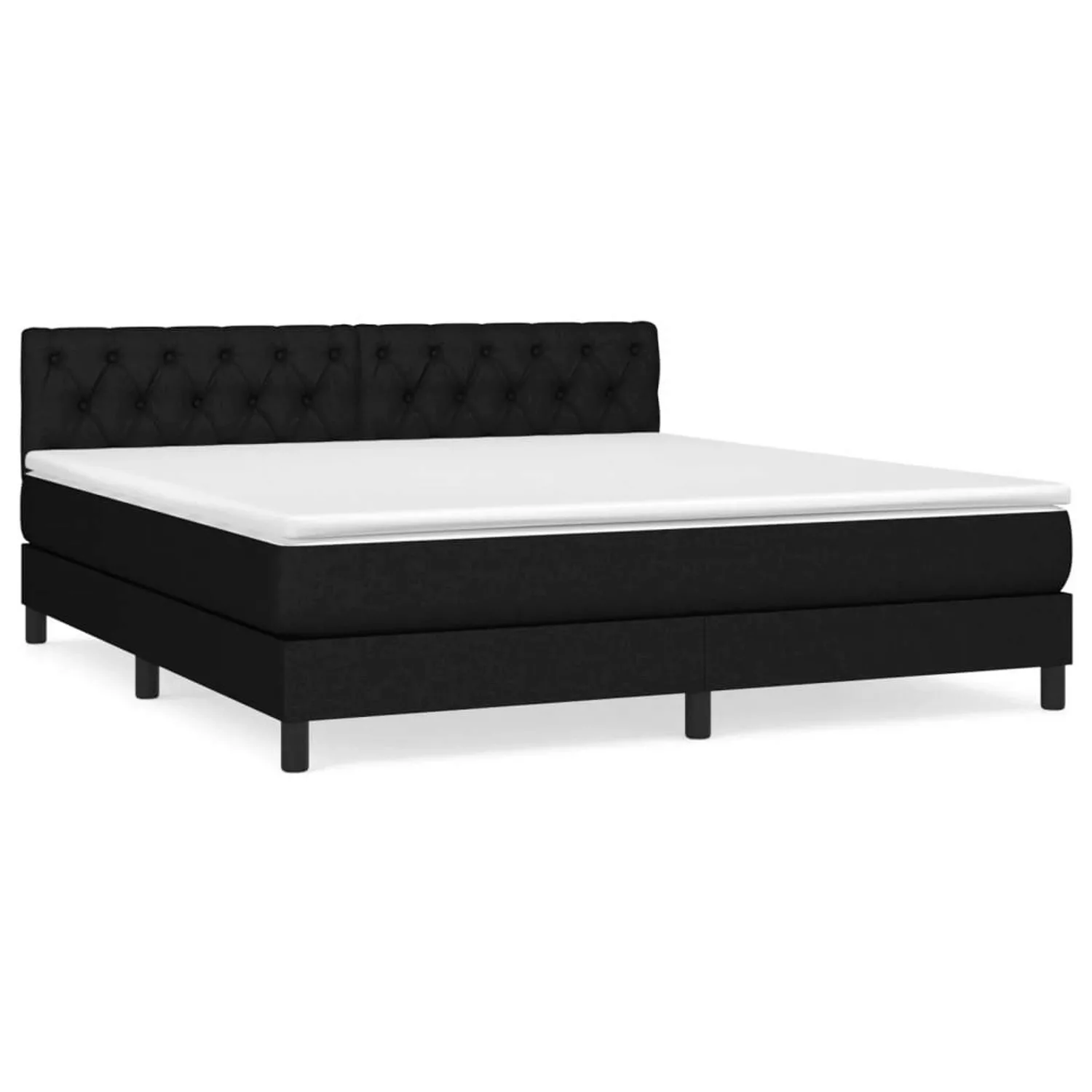 vidaXL Boxspringbett Boxspringbett mit Matratze Schwarz 160x200 cm Stoff Be günstig online kaufen