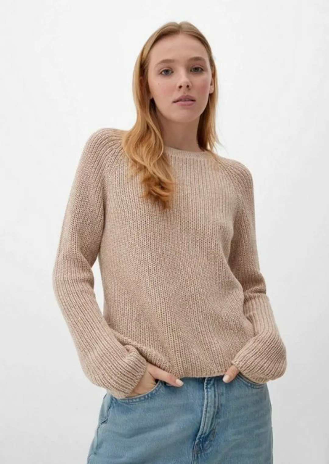 QS Strickpullover Pullover mit Rollsaumkanten Rollsaumblende günstig online kaufen