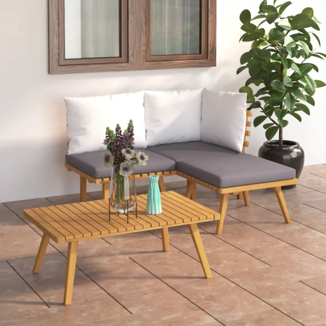 Vidaxl 4-tlg. Garten-lounge-set Mit Kissen Massivholz Akazie günstig online kaufen