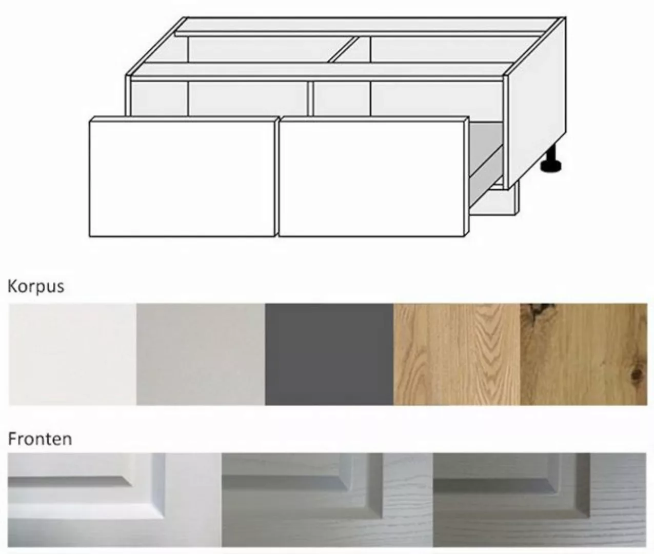 Feldmann-Wohnen Unterschrank Elbing (Elbing, 1-St) 120cm Front- und Korpusf günstig online kaufen