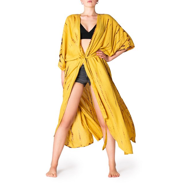 PANASIAM Tunikakleid Damen Kimono Maxi Strandkleid aus natürlicher Viskose günstig online kaufen
