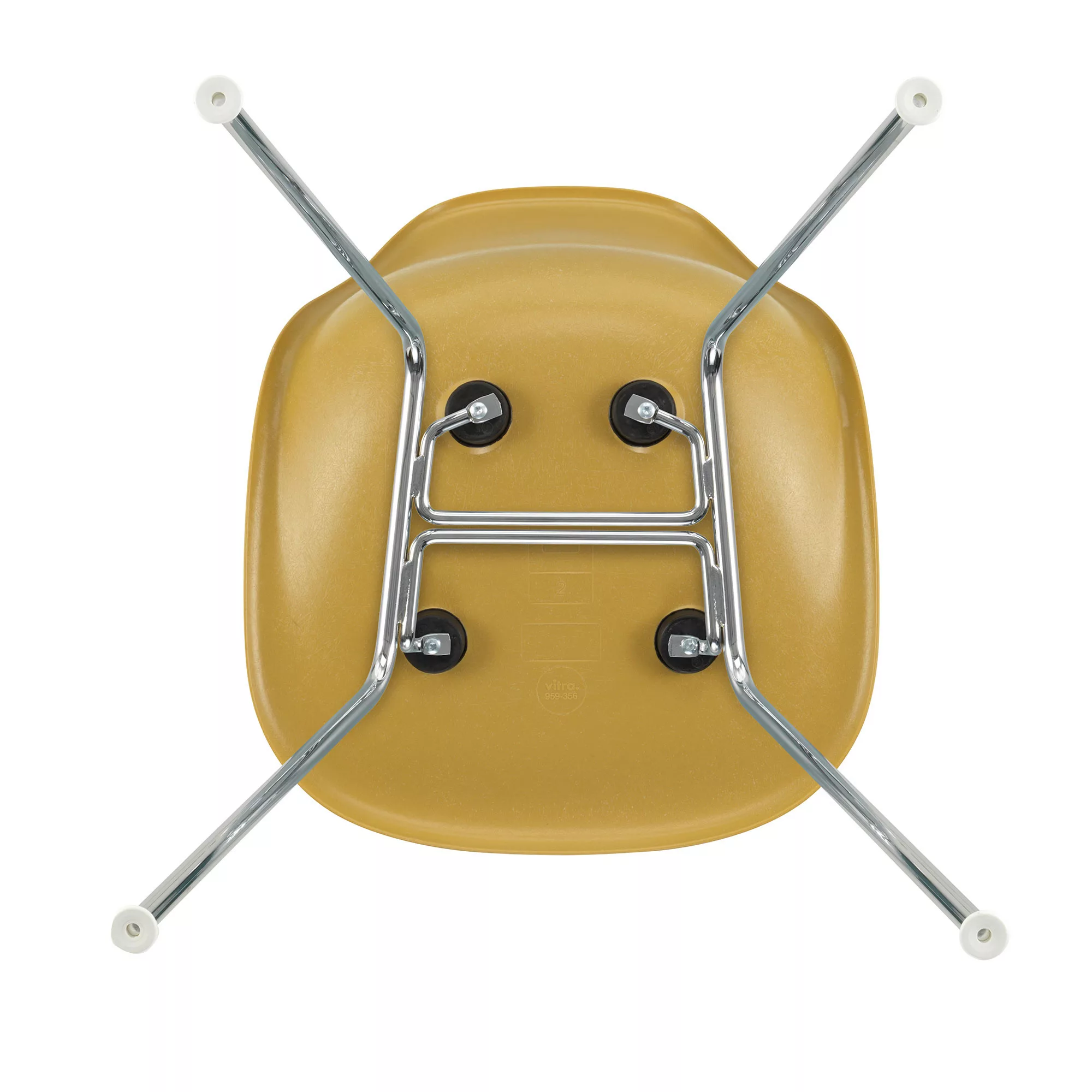 Vitra - Eames Fiberglass Side Chair DSX Gestell verchromt - ocker hell/Sitz günstig online kaufen