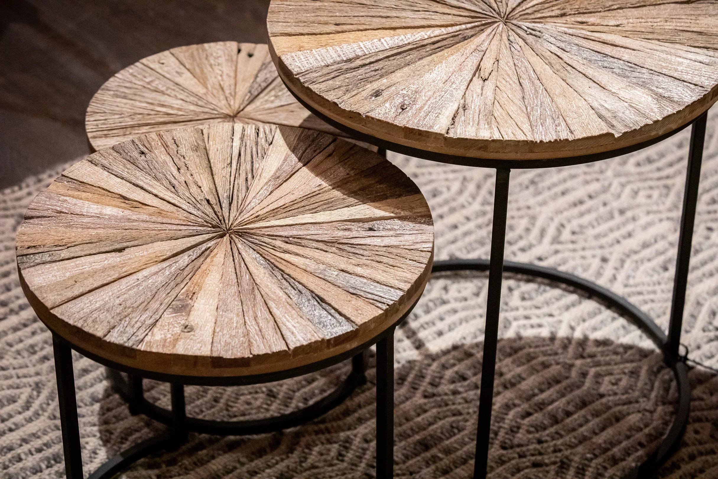 Couchtisch-Set Victoria aus Holz, sternförmig gemustert günstig online kaufen