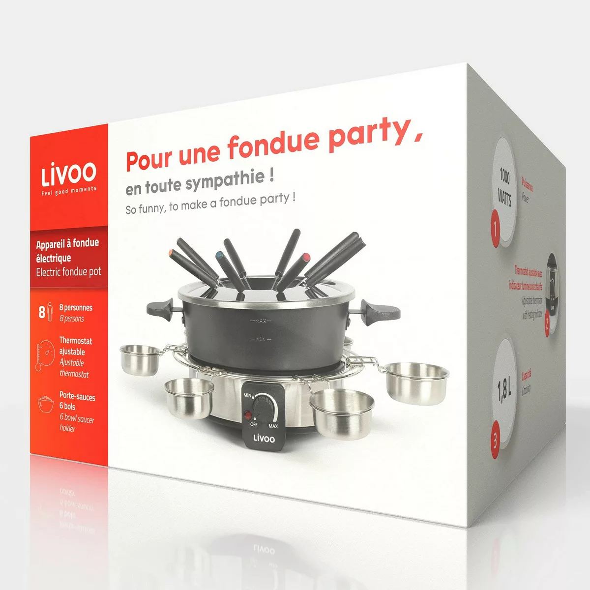 Fondue Set Livoo 1000 W 1,8 L günstig online kaufen