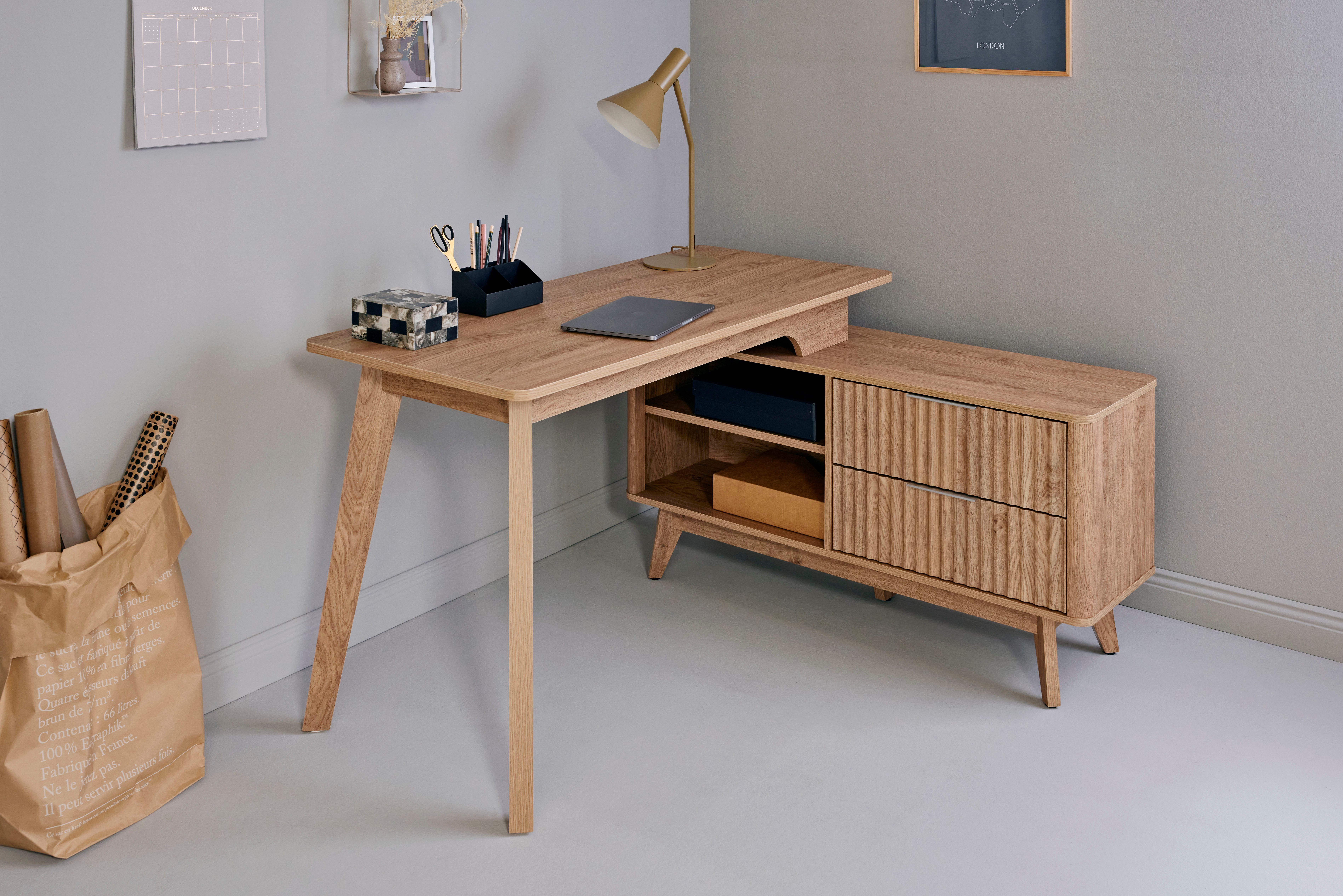 Jahnke Eckschreibtisch "WAVE C 150 E", (1 St.), Eckschreibtisch, Fronten in günstig online kaufen