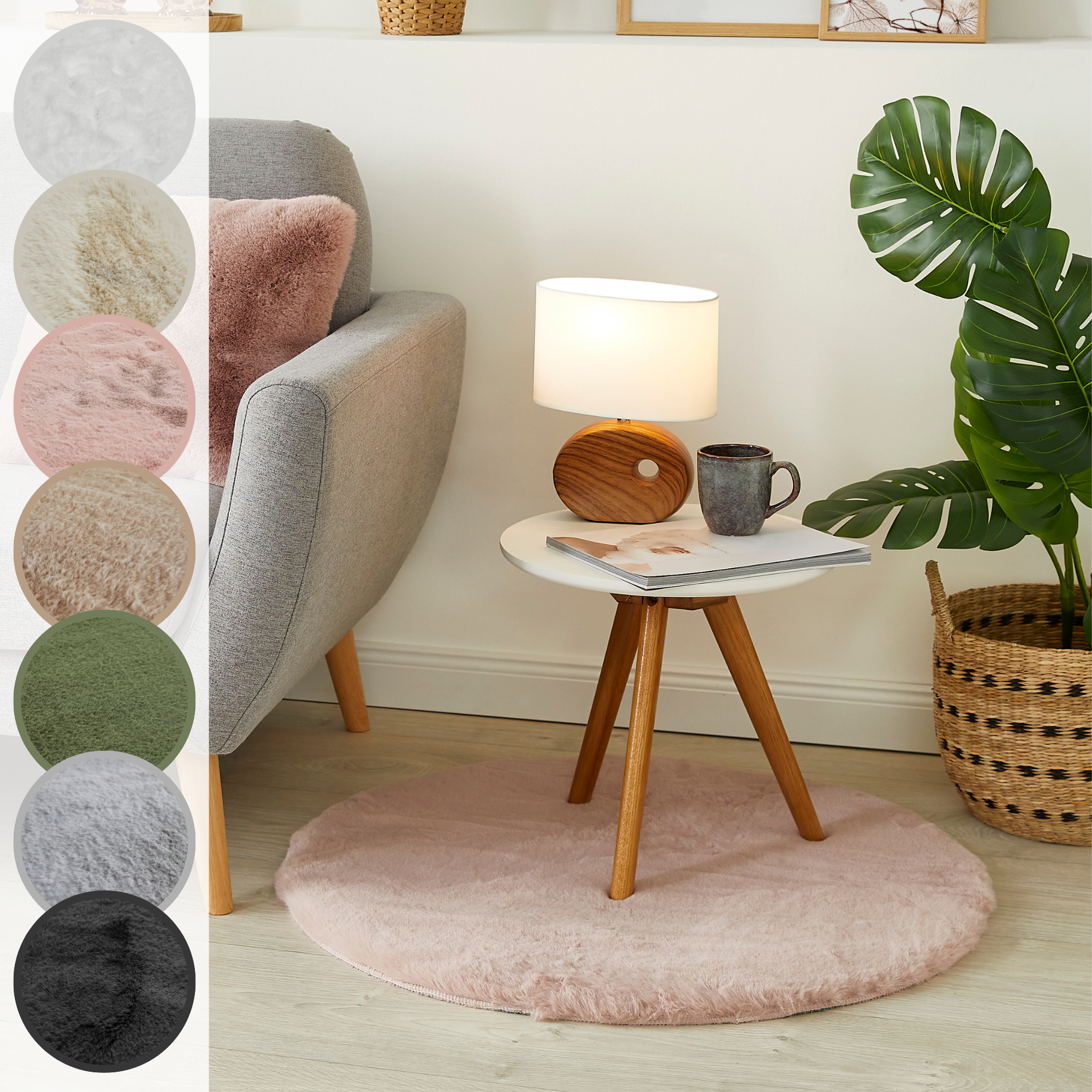 LUXOR living Fellteppich »Novara«, rund, 30 mm Höhe, Kunstfell, Kaninchenfe günstig online kaufen