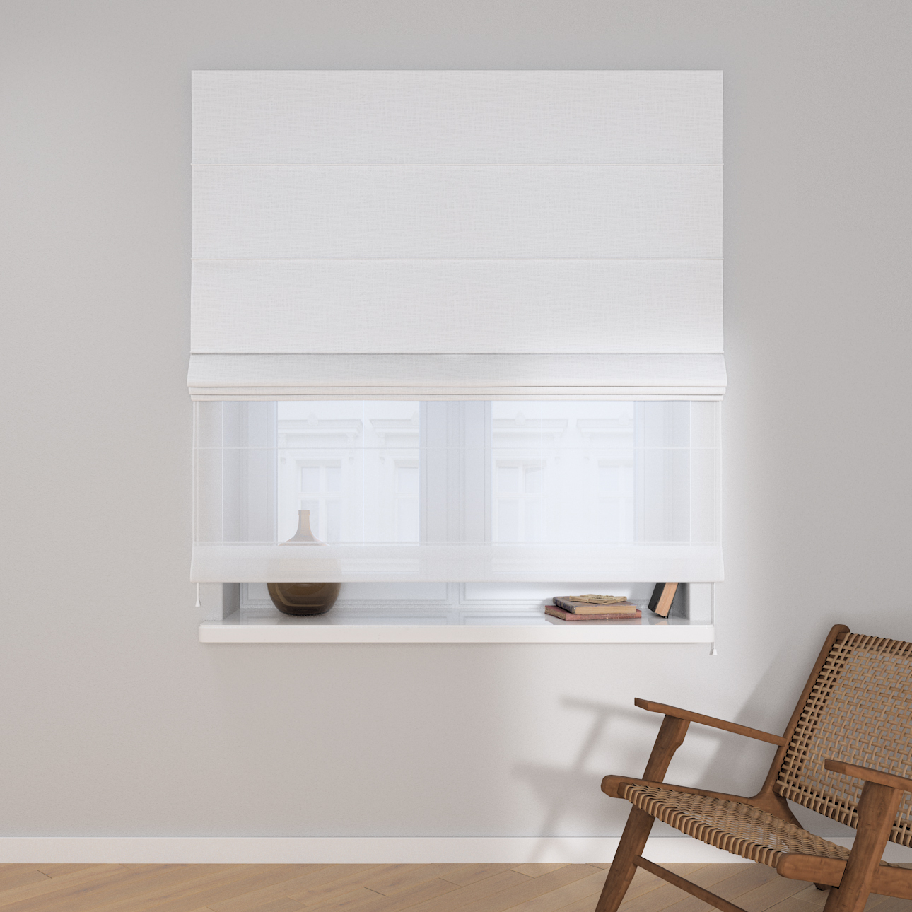Dekoria Doppelraffrollo Duo, weiß, 100 x 170 cm günstig online kaufen