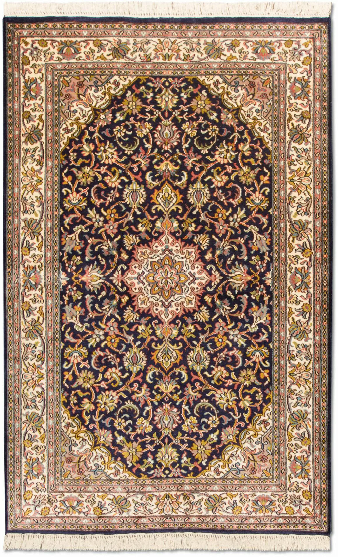 morgenland Teppich »Kaschmir Seide Teppich handgeknüpft blau«, rechteckig günstig online kaufen