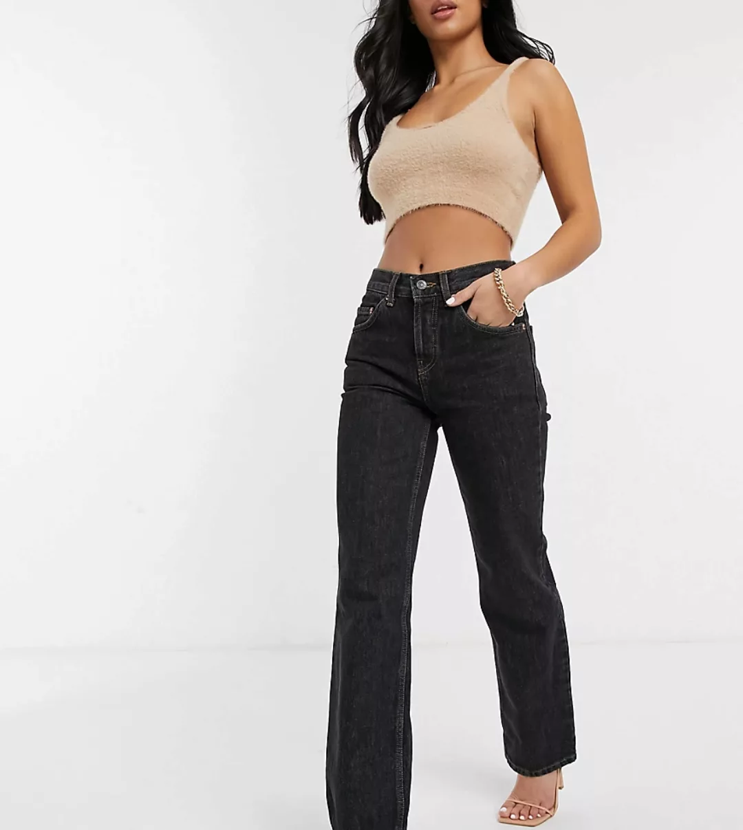 ASOS DESIGN Petite – Gerade geschnittene Jeans im Stil der 90er-Jahre mit m günstig online kaufen