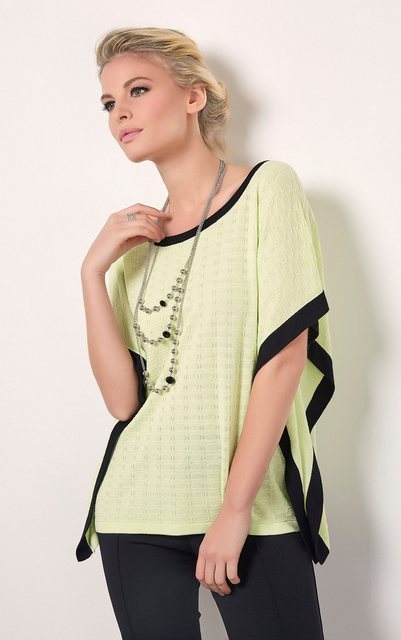 Passioni Blusenponcho Sommer Strukturstrick Poncho in Limetten Grün in Kont günstig online kaufen