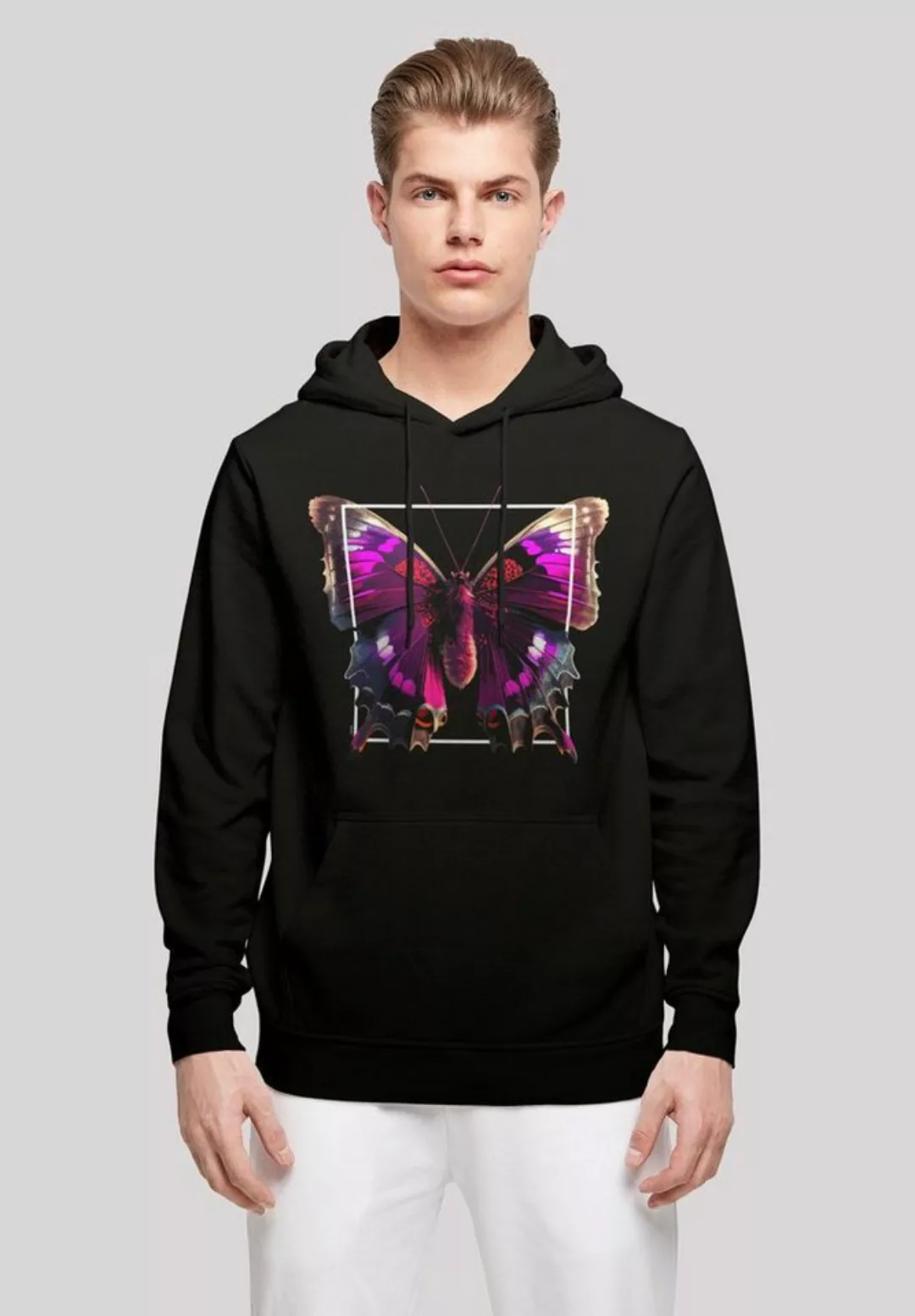 F4NT4STIC Kapuzenpullover "Pink Schmetterling HOODIE UNISEX", Print günstig online kaufen