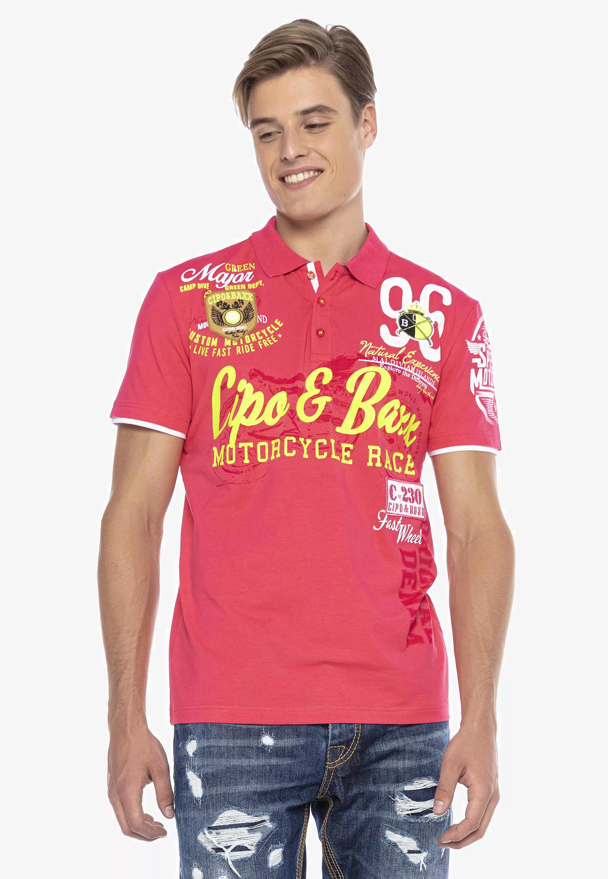 Cipo & Baxx Poloshirt, mit lässigen Prints günstig online kaufen