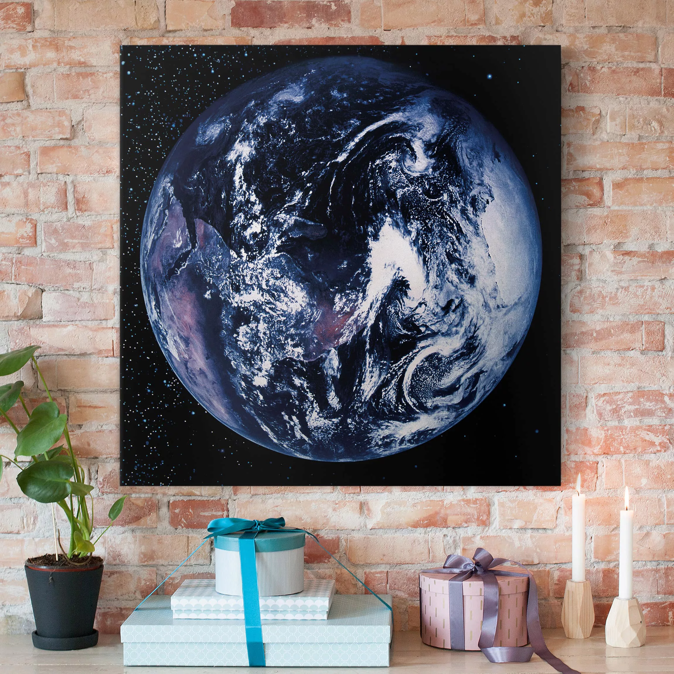 Leinwandbild Weltall - Quadrat Planet Earth günstig online kaufen