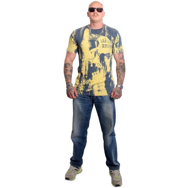 YAKUZA T-Shirt Crashed Skull in angesagter Acid Waschung günstig online kaufen