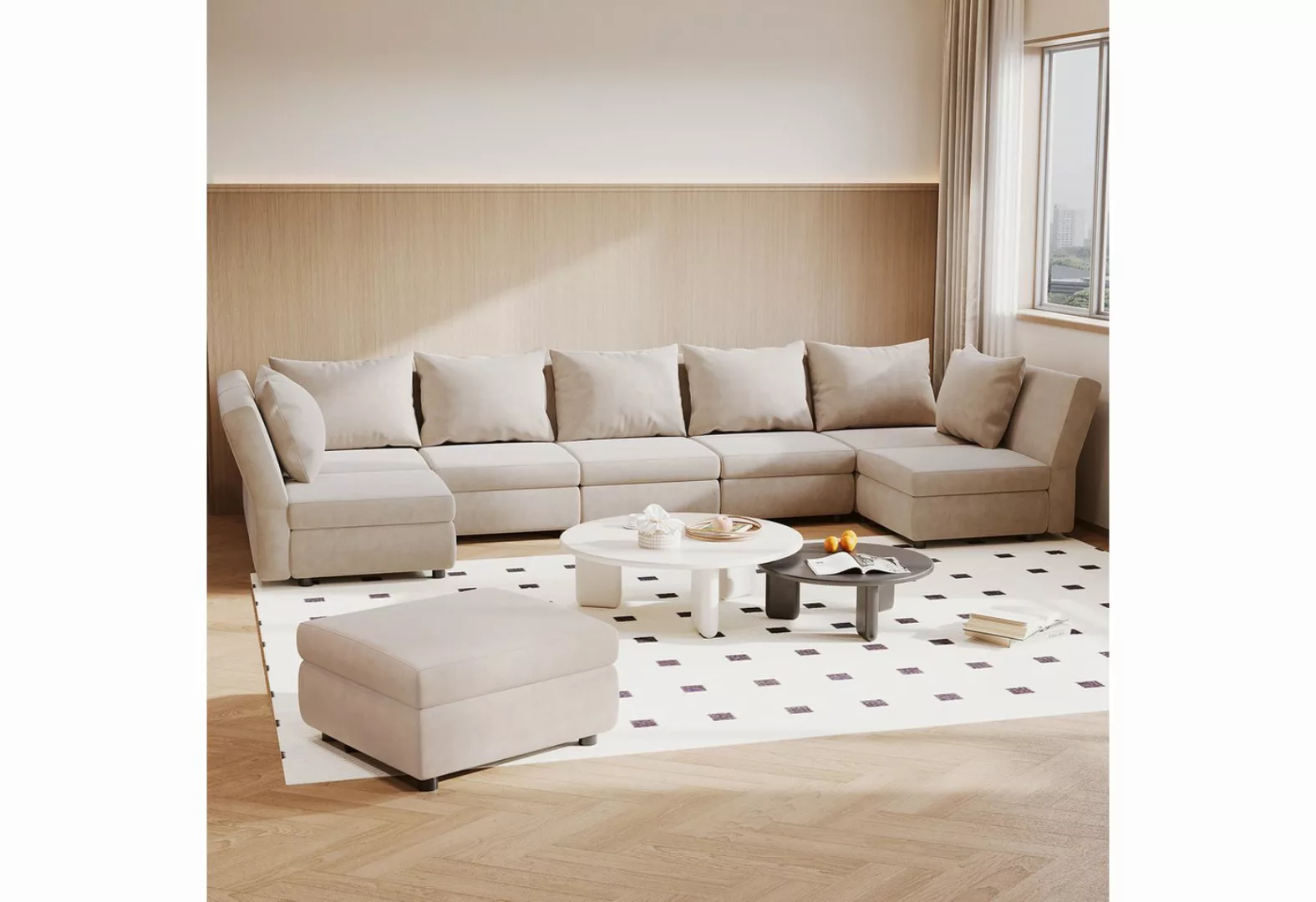 HOMALL Ecksofa L-förmiges Ecksofa Sectional Sofa mit Stauraumbettkasten günstig online kaufen