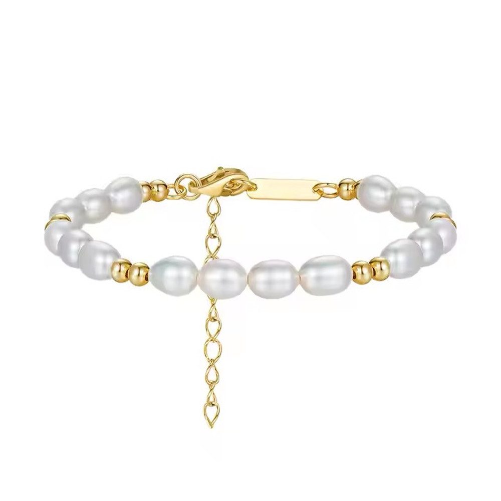 Runde Perlé Perlenarmband elegant, klassisch, weiße günstig online kaufen