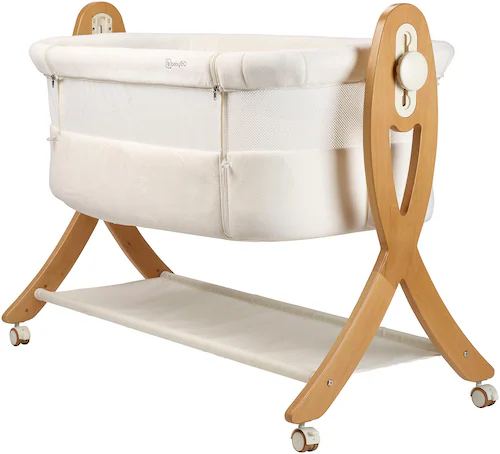 BabyGo Beistellbett »SidebySide, weiß/beige«, mit Schaukelfunktion günstig online kaufen