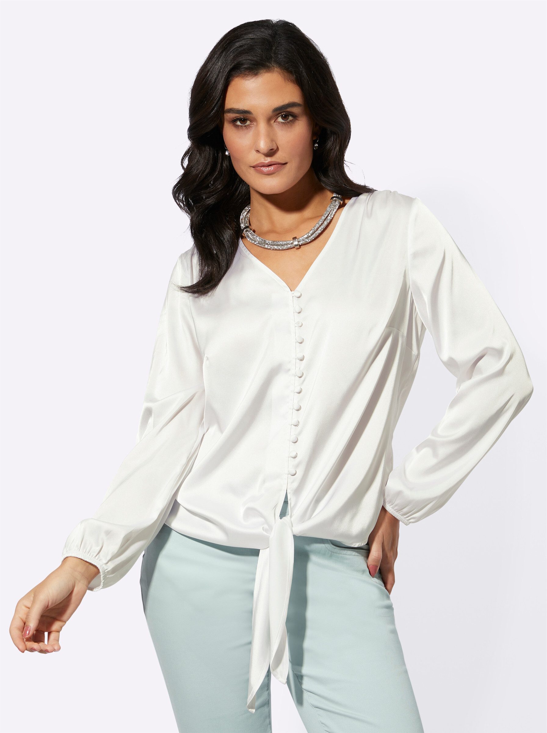 creation L Klassische Bluse Satinbluse günstig online kaufen