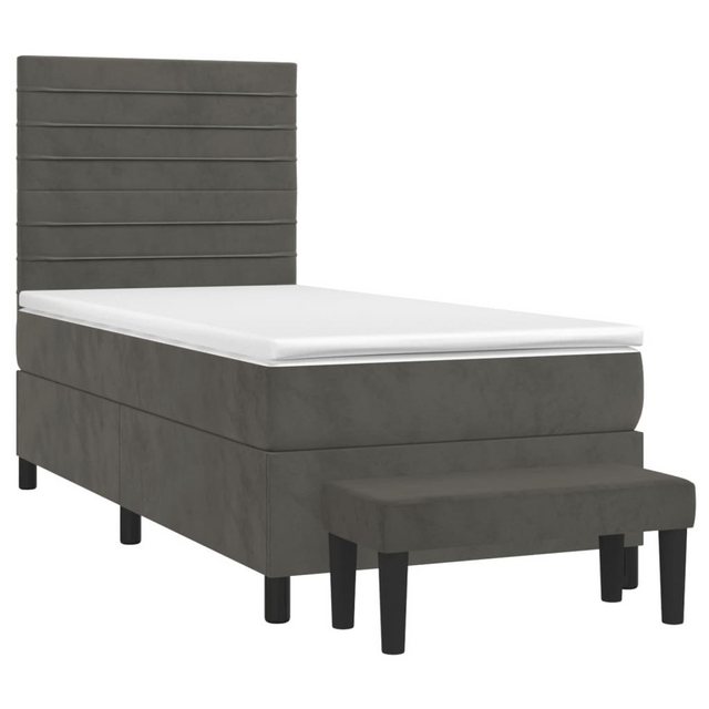 vidaXL Bettgestell Boxspringbett mit Matratze Hellgrau 100x200 cm Samt Bett günstig online kaufen