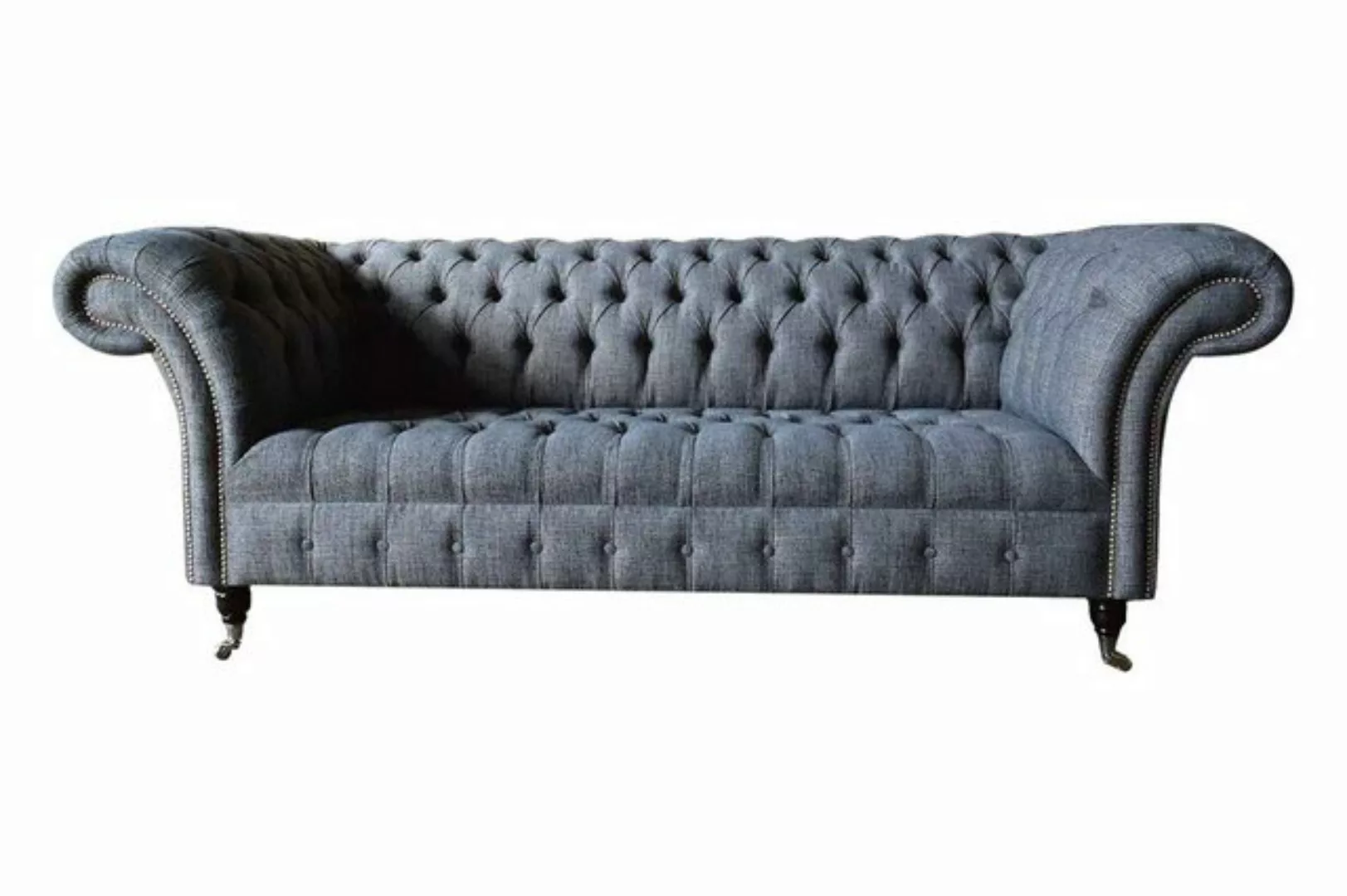 JVmoebel Sofa Dreisitzer Couch Polster Design Sofa Chesterfield Grau Sofas günstig online kaufen