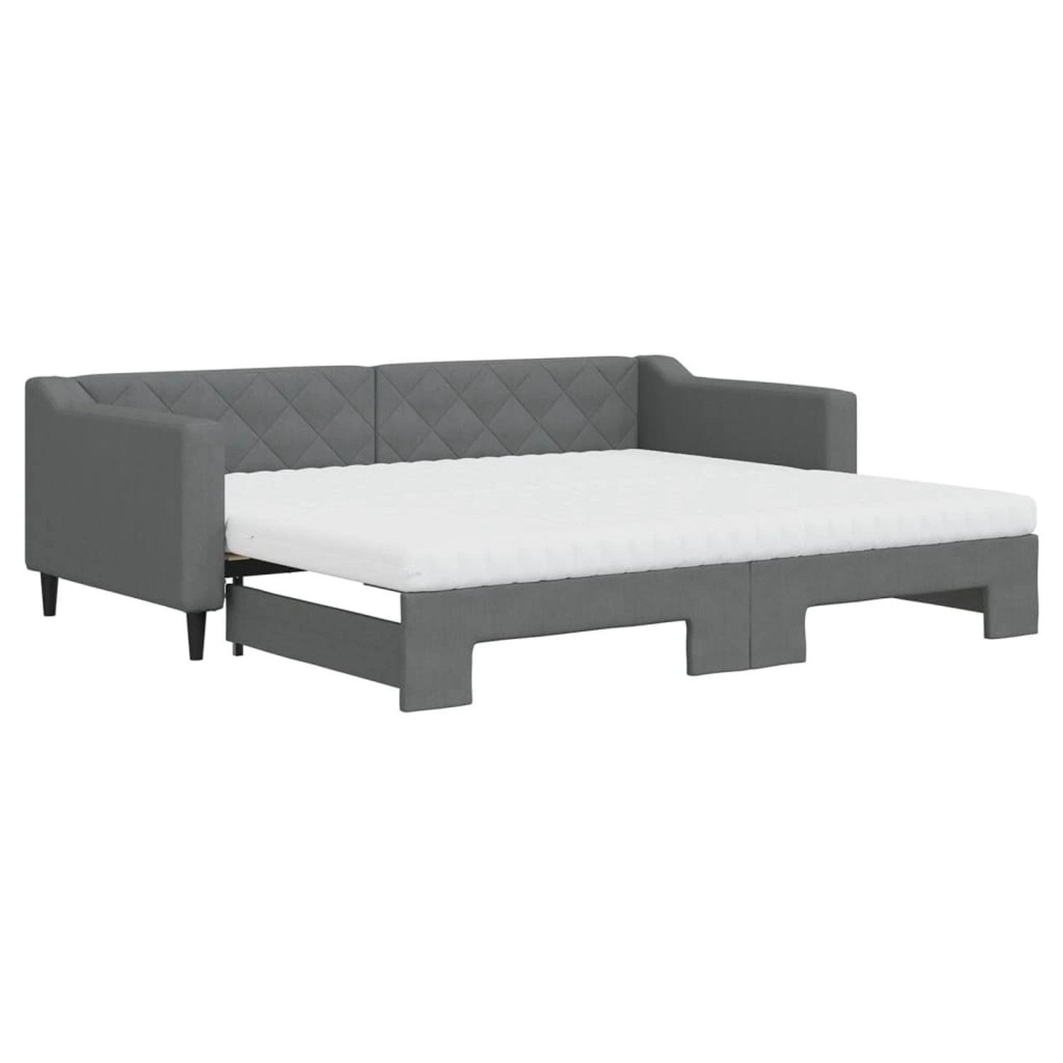 vidaXL Tagesbett Ausziehbar mit Matratzen Dunkelgrau 90x200 cm Stoff1846534 günstig online kaufen