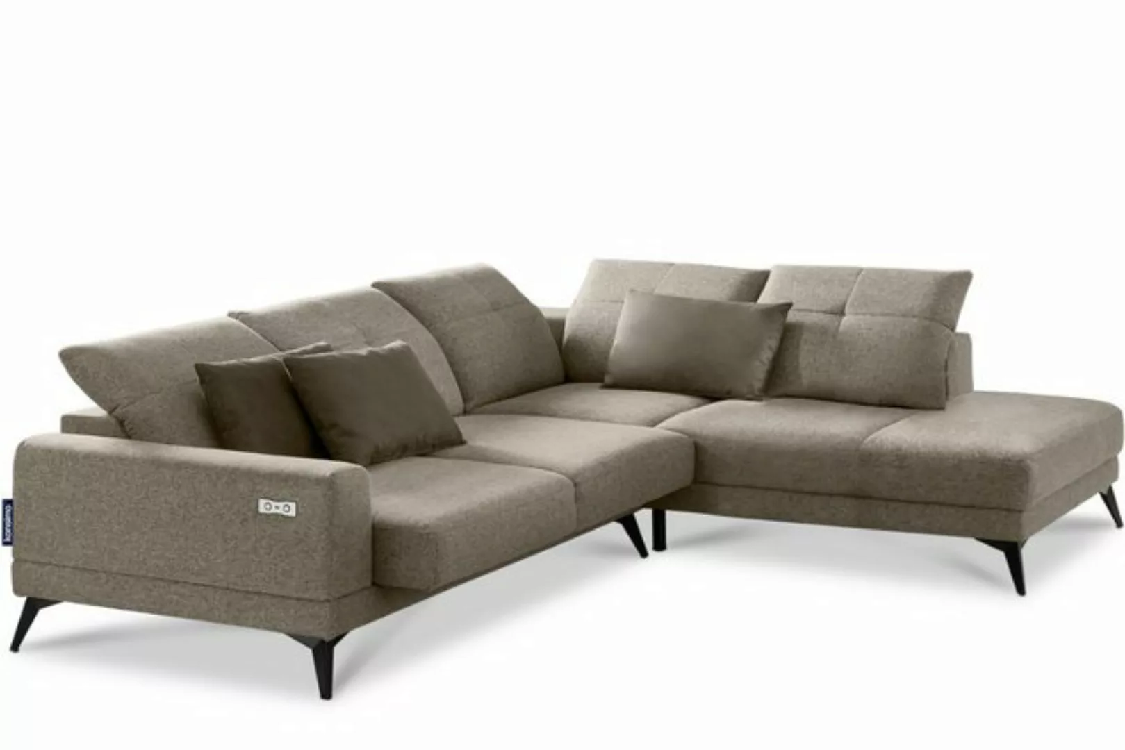 KONSIMO® Ecksofa DAVIDI Ecksofa, USB-Anschluss,verstellbare Kopfstützen günstig online kaufen