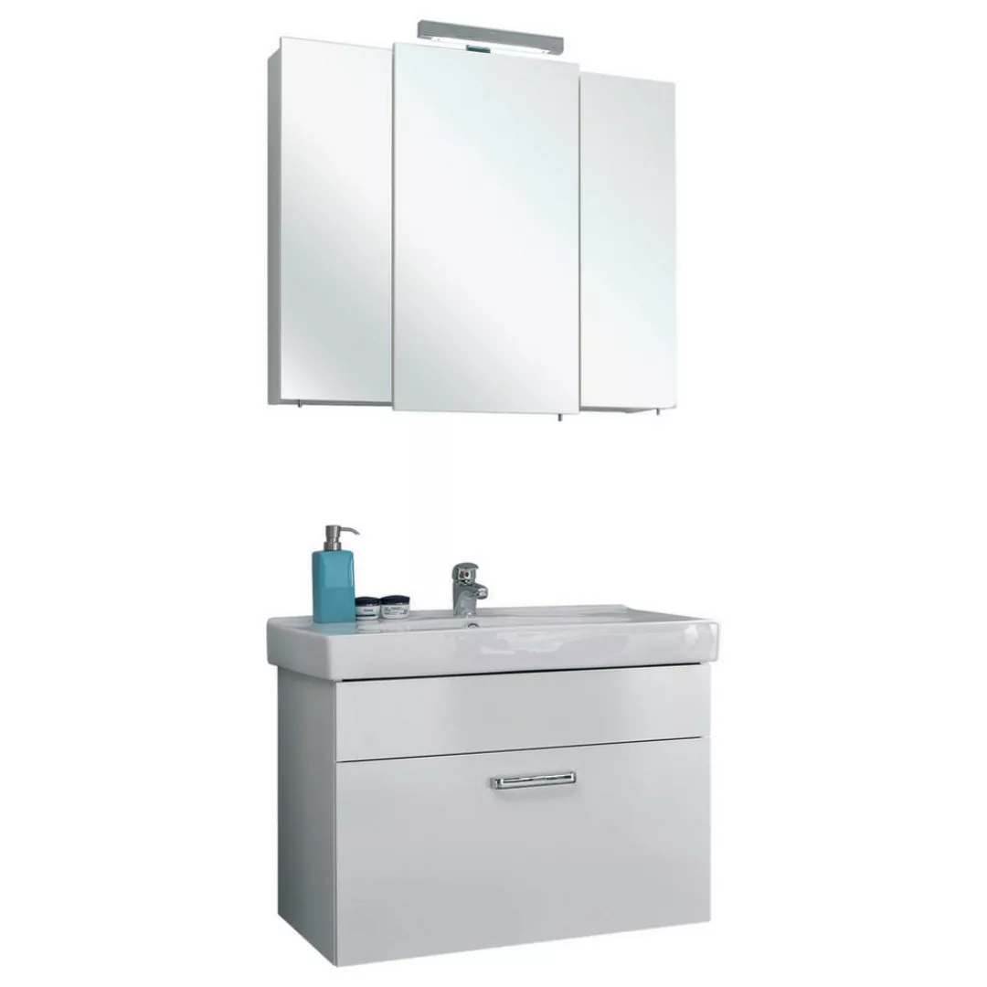 Badezimmer-Set Quickset 312 weiß glanz B/H/T: ca. 83x200x48 cm günstig online kaufen