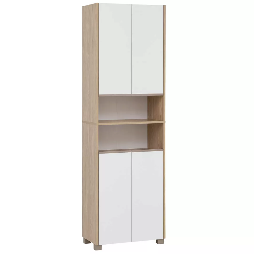 Hochschrank 57cm, Eiche mit weiß, JIHLAVA-80 günstig online kaufen