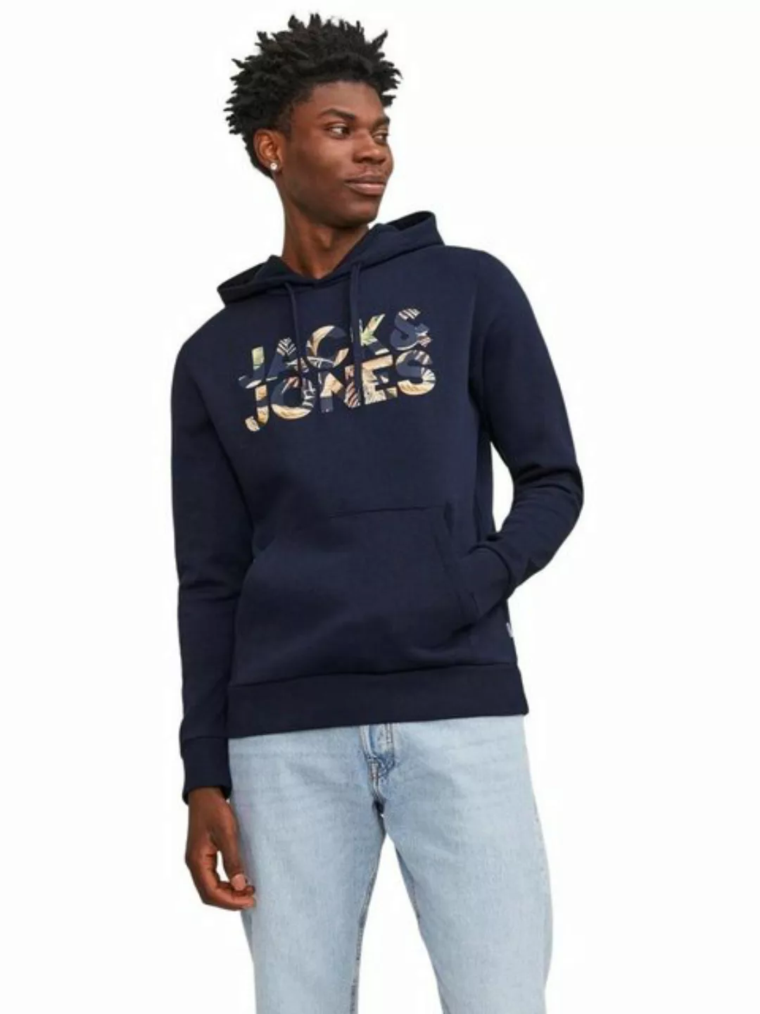 Jack & Jones Herren Kapuzenpullover Hoodie JJEJEFF CORP LOGO - Regular Fit günstig online kaufen