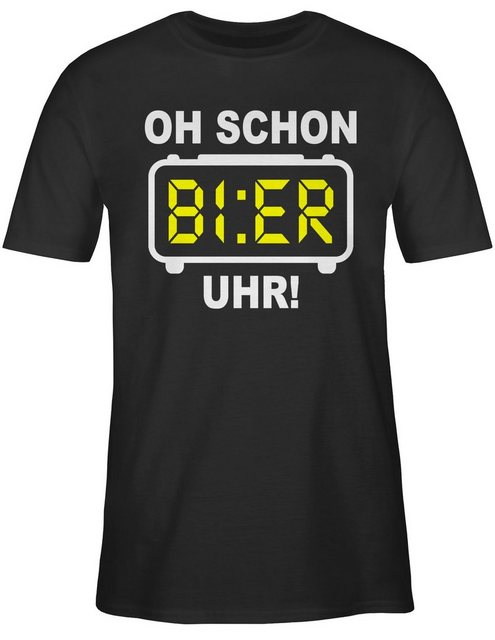 Shirtracer T-Shirt Oh schon Bier Uhr! Weiß Party & Alkohol Herren günstig online kaufen