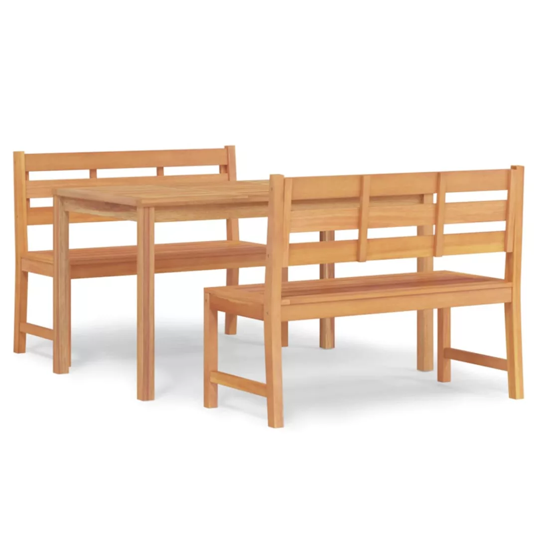 Vidaxl 3-tlg. Garten-essgruppe Massivholz Teak günstig online kaufen