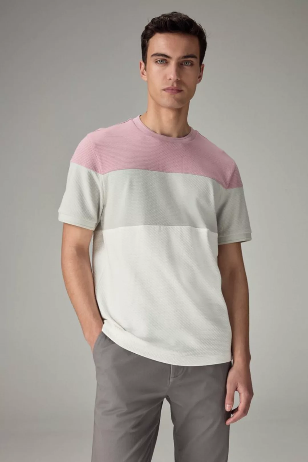Next T-Shirt Strukturiertes T-Shirt in Blockfarben (1-tlg) günstig online kaufen