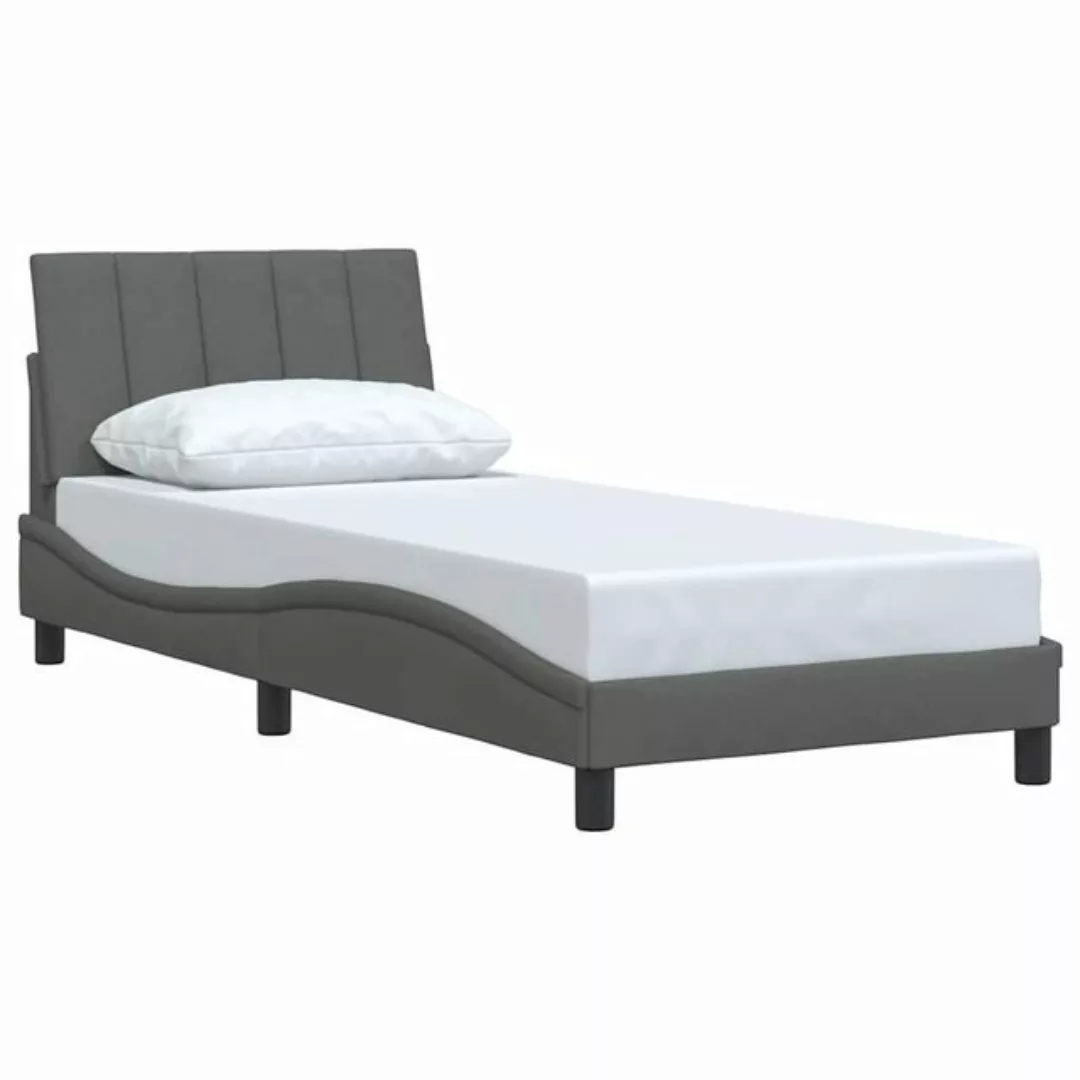 vidaXL Bett Bettgestell ohne Matratze Dunkelgrau 90x190 cm Stoff günstig online kaufen