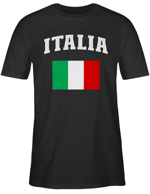 Shirtracer T-Shirt Italia Schriftzug mit Flagge, Italien, Italy 2024 Fussba günstig online kaufen