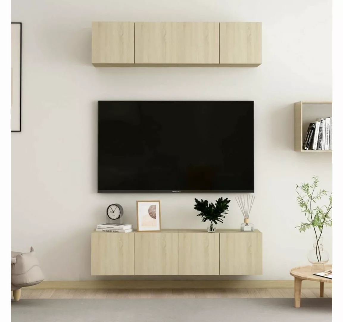 furnicato TV-Schrank TV-Schränke 4 Stk. Sonoma-Eiche 60x30x30 cm Holzwerkst günstig online kaufen