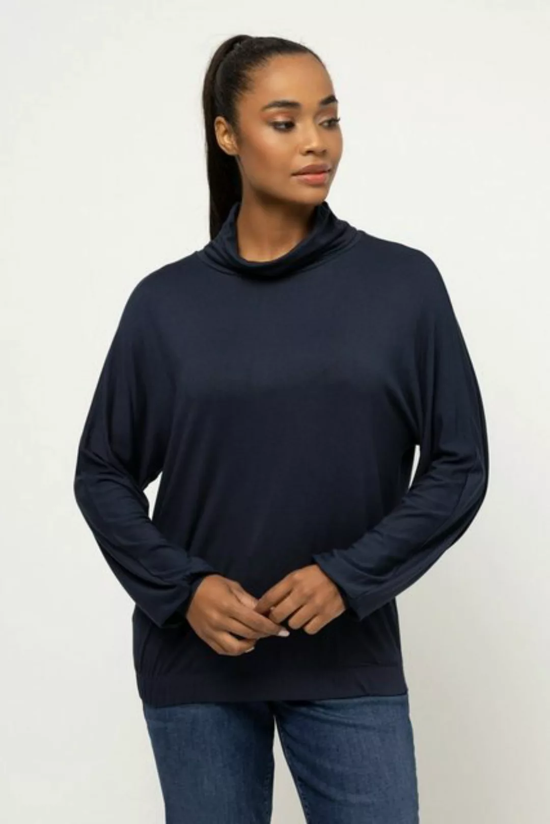 Gina Laura Longshirt T-Shirt Rollkragen Kimono-Langarm günstig online kaufen