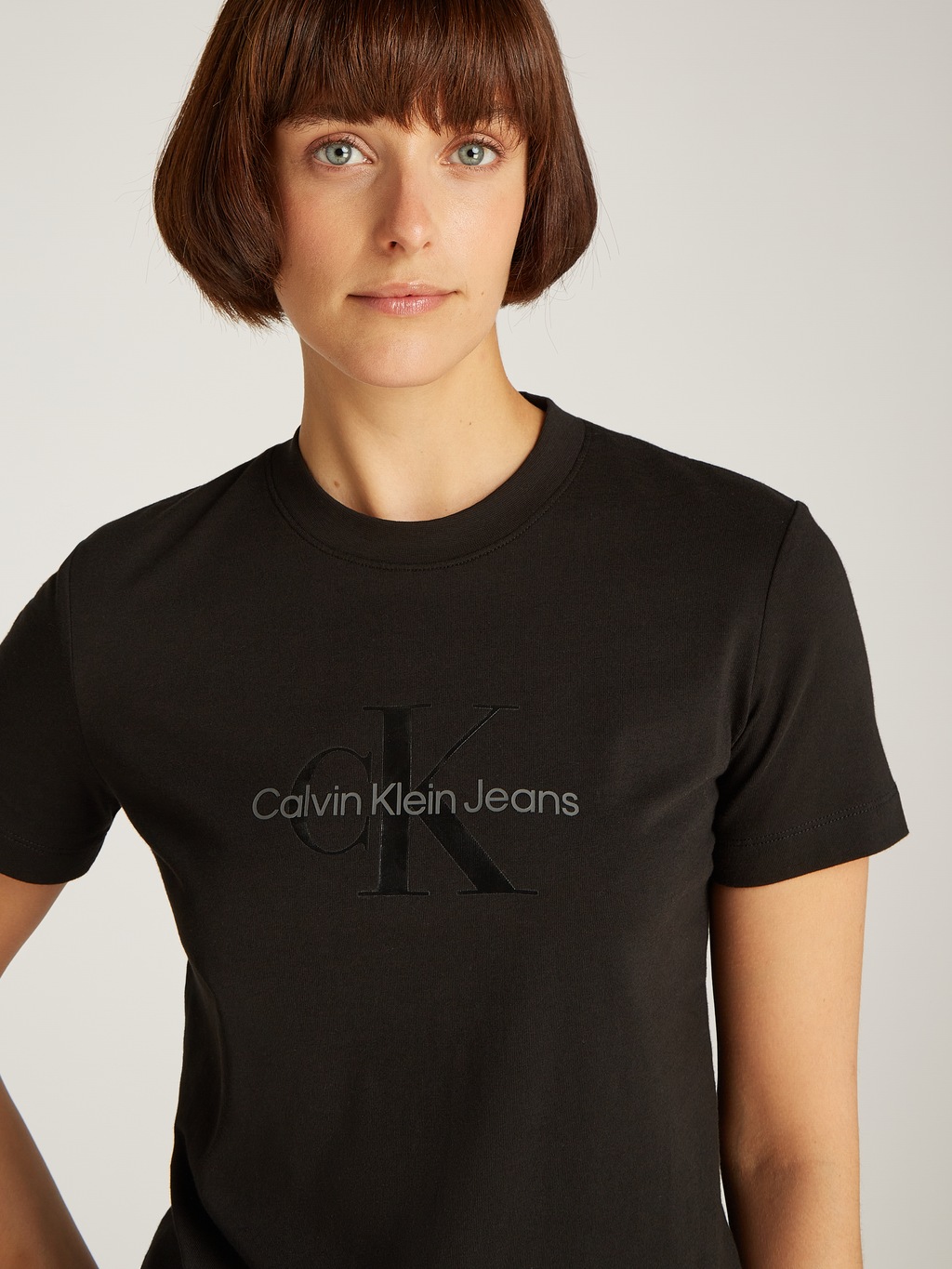 Calvin Klein Jeans Rundhalsshirt GLOSSY MONOLOGO REGULAR TEE mit Logodruck günstig online kaufen