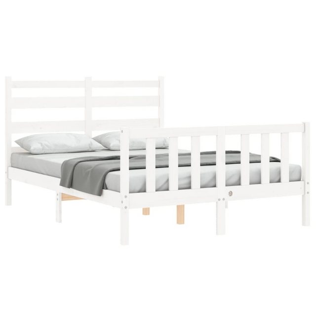 vidaXL Bett Massivholzbett ohne Matratze Weiß 120x200 cm Kiefernholz günstig online kaufen