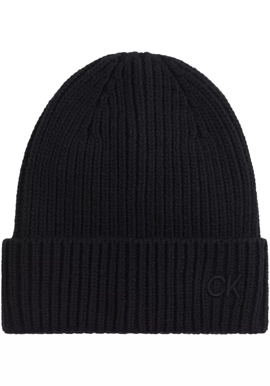 Calvin Klein Beanie "CK EMBROIDERY COTTON RIB BEANIE", mit Logostickerei günstig online kaufen