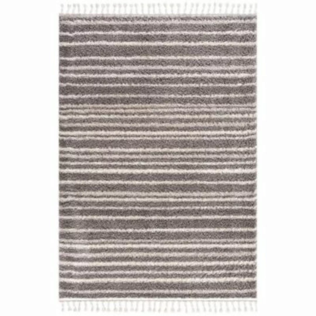 carpet city® Hochflor Teppich Pulpy 520 Grau Creme grau Gr. 80 x 300 günstig online kaufen